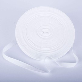 Cotton Tape in White & Black Bunting Apron Webbing - 13mm 1/2 Inch - Ideal for Sewing Dressmaking Alterations & Arts & Crafts - 50 Metre Roll (White)