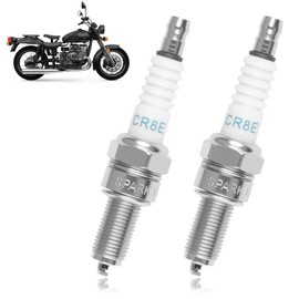 2PC CR8E Spark Plug Replacement, Motorcycle Engine Spark Plug with Zinc-Dipped Shell High Performance Prevent Pre-Ignition Improve Fuel Efficiency OEM Compatible with Motorcycles Cars ATVs