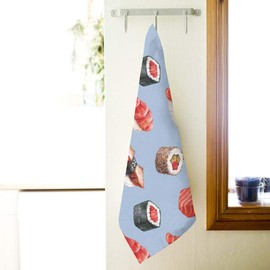 KUIHER Sushi Daze Microfiber Hair Towel,Unique Designer Designed Printed Towel, Exercise Party Yoga is A Good Choice,Quick Dry Towel,Sports Towel,Custom Towels 16x27.5in