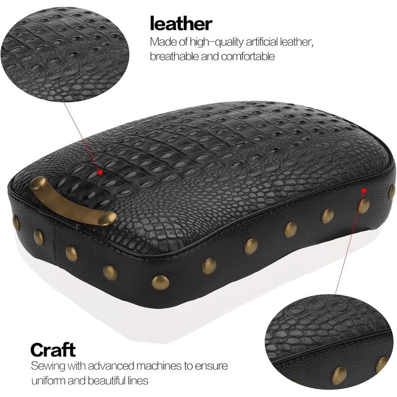 LKV 10.63″ Motorcycle Pessenger Seat, Rear Leather Pillion Pad with