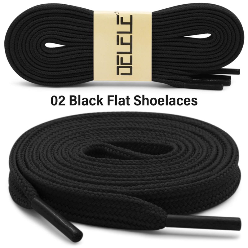 DELELE Solid Flat Shoe Laces: Hollow Thick Shoelaces for Sneakers