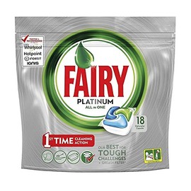 Fairy Platinum All In One Original Dishwasher Capsules Regular 18 Tablets, 30 g