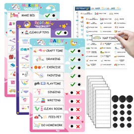 3 in 1 Bedtime/Morning/Daily Routine Chart for Kids, Magnetic Chore Chart for Kids, Visual Schedule for Kids Toddlers, Funny Kids to Do List ADHD Tools for Kids