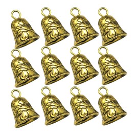 FSSTUD 25 Pcs Vintage Bell Charms Pendants Guardian Bells Small Craft Bells Jewelry Making Supplies Christmas Tree Ornaments Golden
