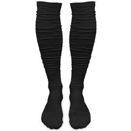 VOANZO Mens Compression Extra Long Football Socks With Ankle Support Cushioning Non Slip High Top Rugby Baseball Socks 1 Pair Black