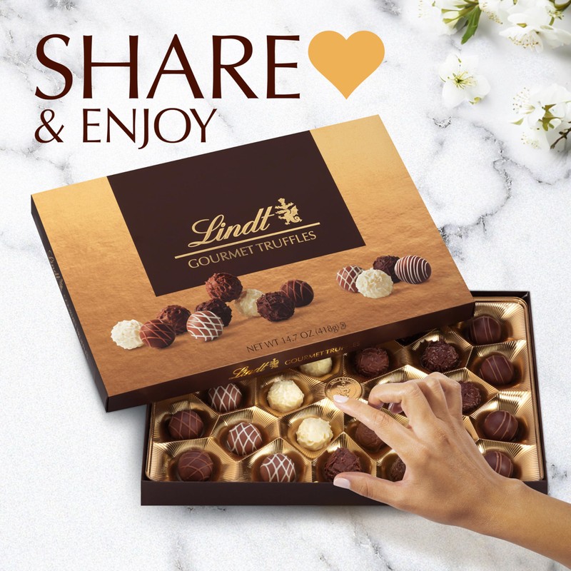 Lindt Gourmet Truffles Chocolate Candy Truffles, Assorted Chocolate Truffles, Christmas