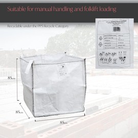 DIVCHI Robuste FIBC Bulk Builders Bags - 1 Tonne gewebte Schutt- und Aufbewahrungssäcke in Industriequalität mit Griffen | ohne Logo | langlebiger Jumbo-Sack für Bau, Garten & Heimwerker (5 Stück