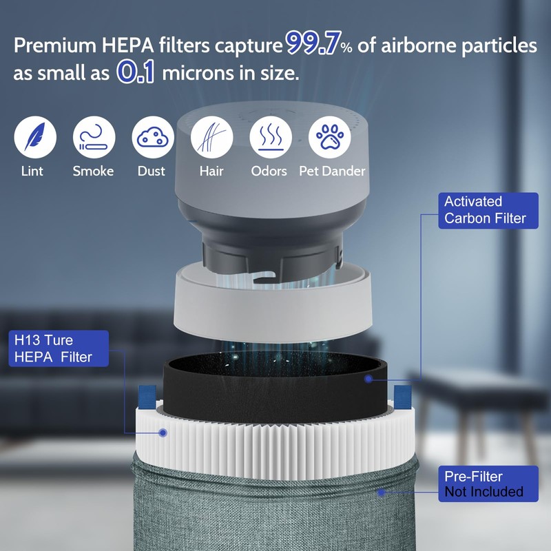 XBGG 2-Pack Mini Max Filter Compatible with Blue Pure Mini