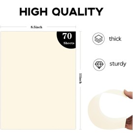 8.5”x 11” Cream Art Drawing Paper for Painting Construction Bulk 80gsm Craft Paper for Sketch Doodles Coloring (70 Sheets)