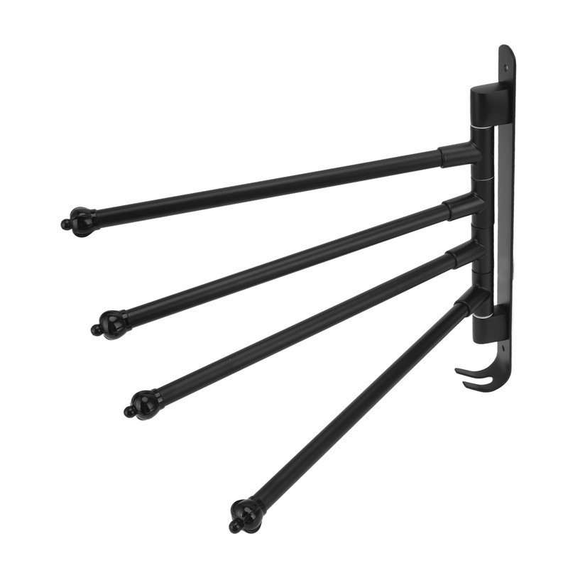 Stainless Steel Swivel Towel Hanger Holder Black Rotating Movable Towel