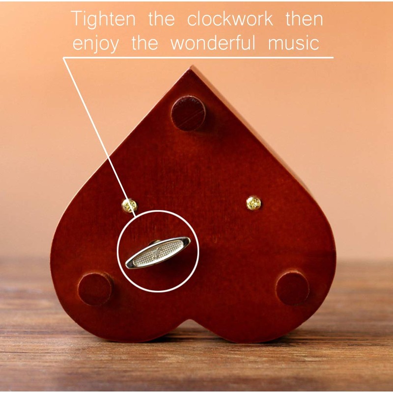 Sooharic Wooden Music Box You are My Sunshine, Heart-Shaped Wind