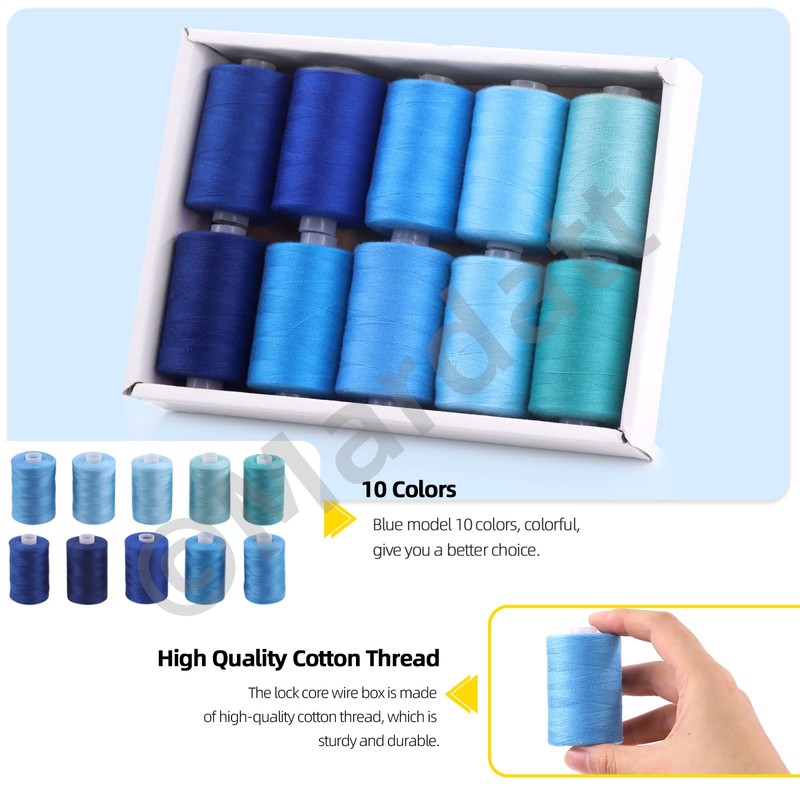 Mardatt Sewing Thread Kit, 10 Colors Polyester Threads 1000 Yards