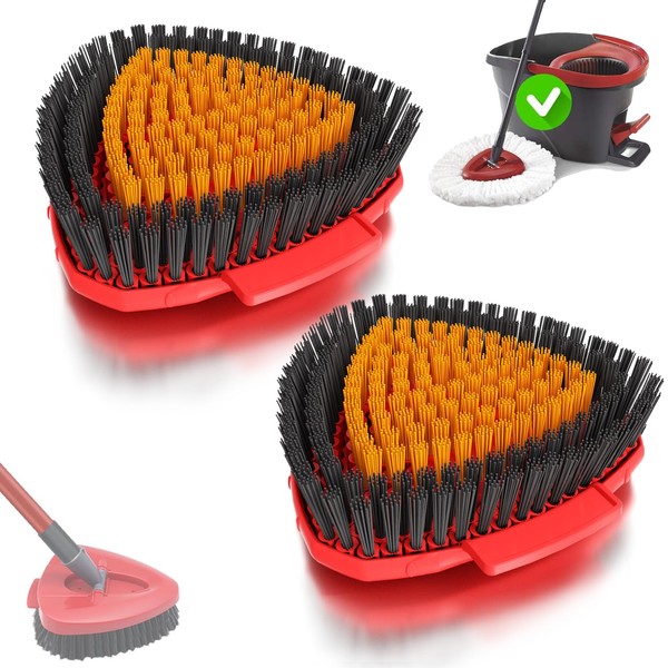 SuperAbound 2 Pack Upgraded Spin Mop Replacement Scrub Brush Heads