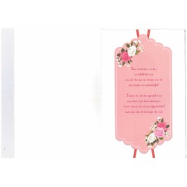 "Express Yourself" Birthday Card for Mum - 3D Effect on Cover and 8 Page Insert - Envelope Included - Flowers and Dress Design