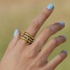 HOLINSE Gold Stackable Rings for Women Non Tarnish,Dainty 18k Gold