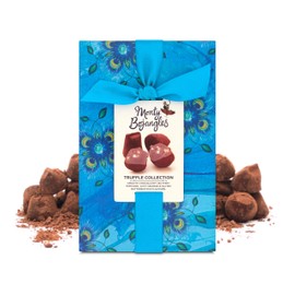 Monty Bojangles Gift Wrapped Truffle Box (190g) - 4 Award-Winning Cocoa Dusted Truffle Flavours - Wrapped in a Gift Box complete with Ribbon - Suitable for Vegetarians