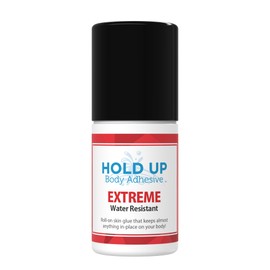 Hold Up Body Adhesive Extreme – Body Glue for Dancers, Roll-On Adhesive for Compression Stockings, Socks, Costumes, Clothing, Fashion & Dancewear – 2 oz. Bottle