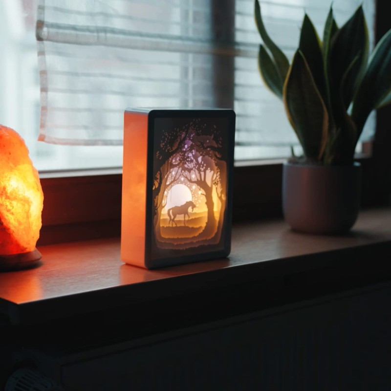 CIM 3D Papercut Lightbox - RECTANGLE Unicorn - Dimensions: 16