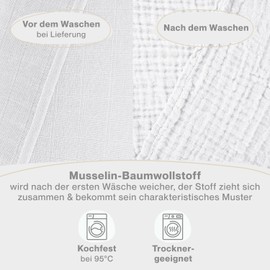 Laleni Baby Burp Cloths Set of 5 Pure Cotton – Non-Toxic Muslin Cloths Baby 70 x 70 – Certified Absorbent Muslin Cloths Soft Muslin Cloth as Muslin Nappies – Washable Muslin Cloths – White