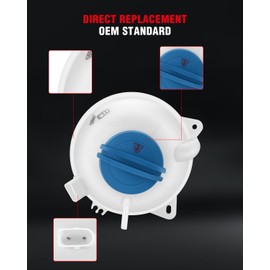 cciyu Coolant Tank Reservoir with Cap Fits For 2000-2006 For TT 1J0121403D 1J0121403F