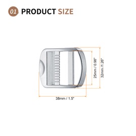 SUIKIHUM 6 Pack Metal Ladder Lock Buckles, 1 Inch Tri-Glide Lock Slider Buckle Adjustable, Strap Release Buckles Zinc Alloy for Backpack Strap Accessories, Chrome