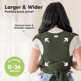 KeaBabies Baby Wraps Carrier, D-Lite Baby Wrap - Easy-Wearing, Adjustable Baby Sling Carrier, Baby Carrier Newborn to Toddler, Infant Baby Carrier Wrap Holder, Ring Sling Baby Carrier (Forest)