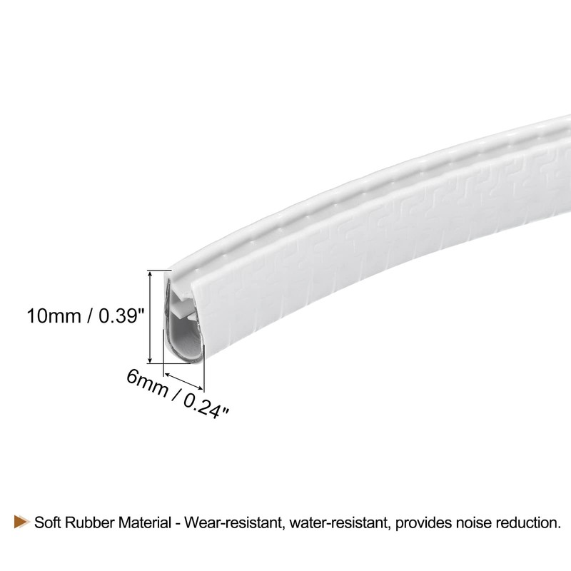 uxcell U Channel Edge Trim, 16.4ft Length Rubber Guard Seal