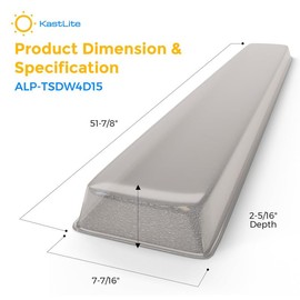 KastLite Vapor Tight LED & Fluorescent Light Covers for Ceiling Lights - TSDW4D15 ALP Manufactured Matte Acrylic Fixture Cover, Direct Lens Replacement for TW Series, 7-7/16"x 51-7/8"x 2-5/16", 2-Pack