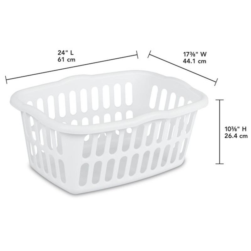 Sterilite 12-Pack Rectangular Laundry Basket, Plastic Clothes Hamper, 1.5 Bushel,