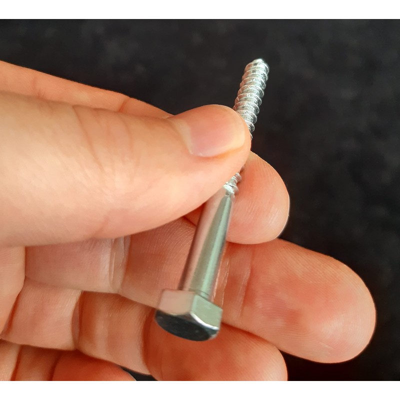 M6 Coach Screws Hex Head Width 10mm Half Thread Zinc