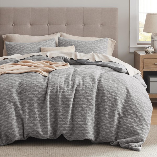 Bedsure Cotton Duvet Cover King Size - Boho Textured Duvet