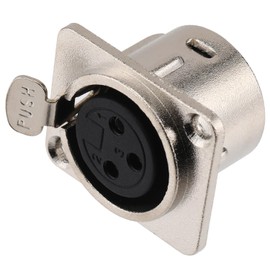 Greluma 6pcs XLR Female Connectors 3 Pin Panel Mount Sockets XLR Female Microphone Speaker Sockets Nickel Plated Copper Contacts Metal Housing