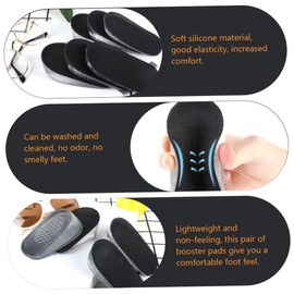 Ipetboom Unisex Heightening Insoles 1 Pair Breathable Washable Insoles Heel Protector High Shock Absorption