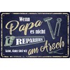 Geschenkeparadies 24 Tin Sign with German Text "Wenn Papa es