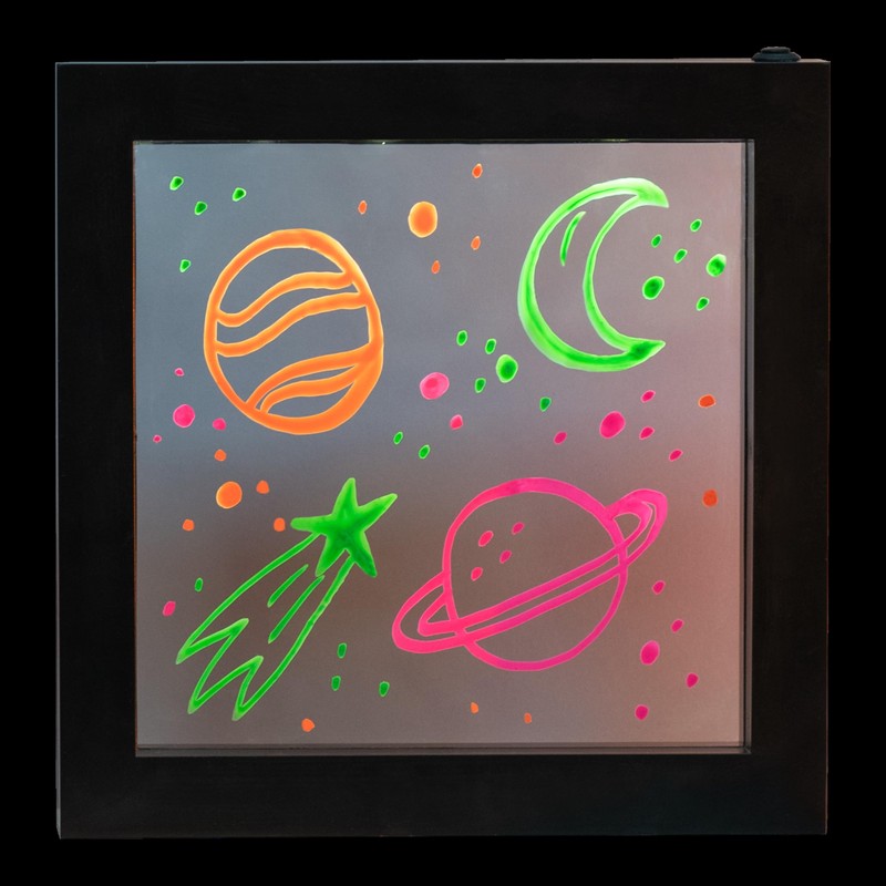 Neon Light Effect Message Frame – Includes 3 Coloured Pens