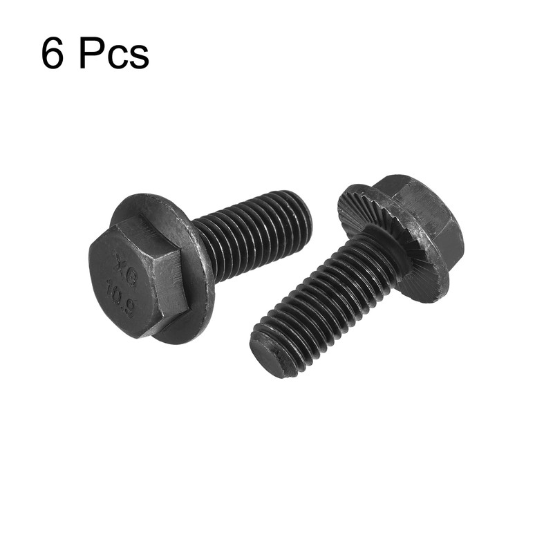 uxcell M12-1.75x30mm Hex Serrated Flange Bolts 10.9 Grade Carbon Steel