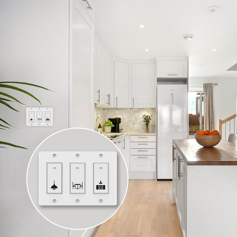 GOMAKERER Pack of 780 Light Switch Stickers, 2 Types Transparent