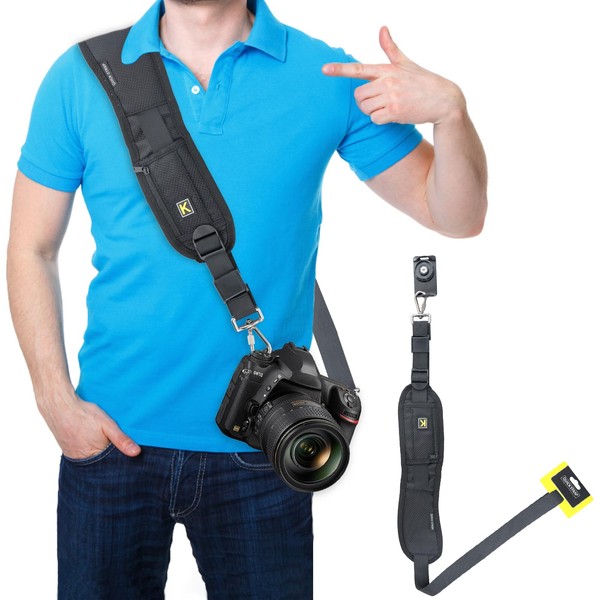 Camera Shoulder Strap Nylon Black Adjustable Camera Carry Strap Quick