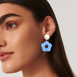 Stocking Stuffers Holiday Outfits for Women 2024 Flower Earrings Women Rhinestone Flower Earrings Zircon Foral Dangle Earrings Boho Flower Stud Earrings Summer Jewelry Gifts