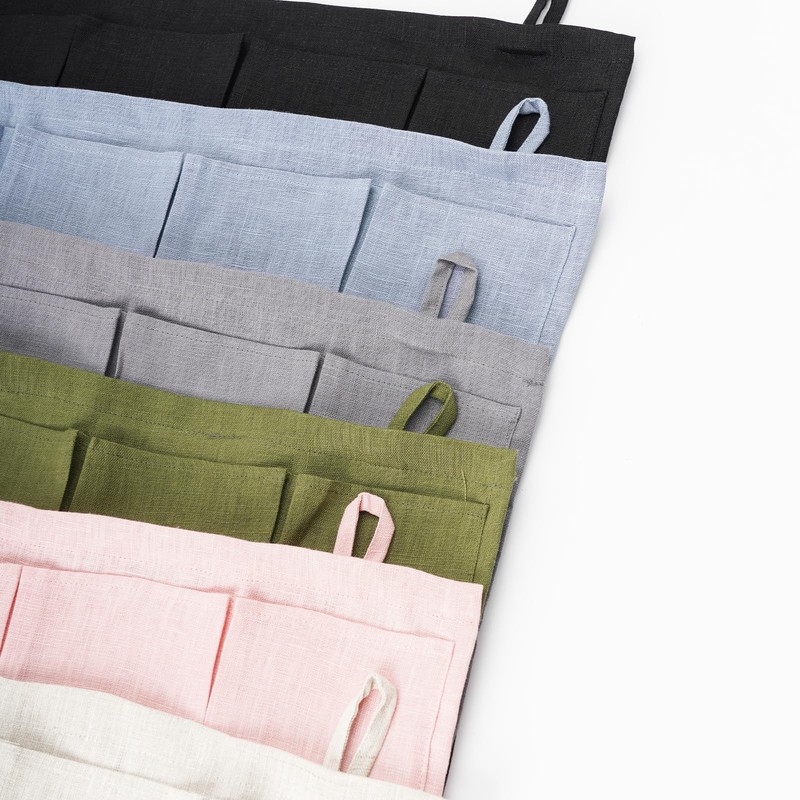 HSOFTIFY 100% Linen Hanging Storage Bag with 20 Pockets, Wall