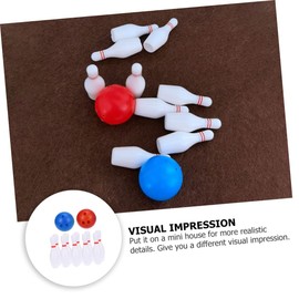 Toyvian 2 Sets Toy Bowling Ball Sets for Kids Desktop Bowling Mini House Decoration Sports Ball Toddler Resin Child Kids Sports Toys Resin Bowling Mini Miniature Resin Bowling Model