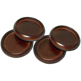 Wood Furniture Caster Cups with Non-Skid Base for Carpet or Hard Floor Surfaces- Protect Your Floor Surfaces and Keep Furniture in Place, 2" Round Furniture Protectors, Cherry (4 Pieces)