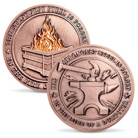 IELCJJ Dumpster Fire Coin, Encouragement Challenge Coins Incentive Awards Token Inspirational Hilarious Medallion Funny Office Gifts for Office Parties and Appreciation for Men Women（Bronze）