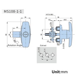 2 Piece Locks for Caravan with Key Lock Cabinet Set for Furniture Cupboards Desk (with 4 Keys)