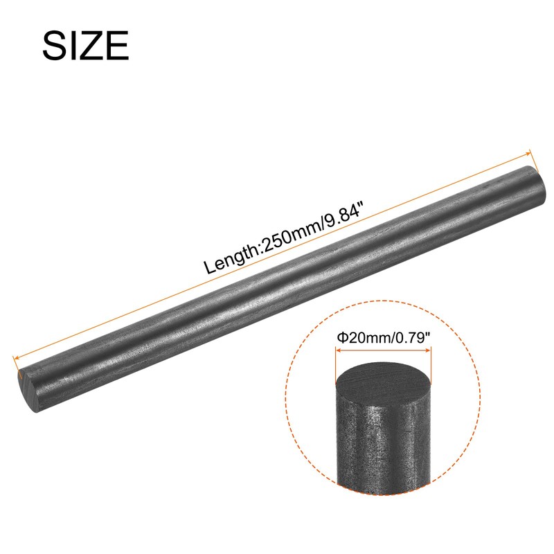 Sourcing Map Graphite Rod, 3 Pack of 250x20mm Black High