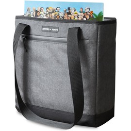 Record Roots Vinyl Sling Bag - Weather Resistant Canvas Messenger Bag for Vinyl Albums - DJ Bag Holds 36 LP's (12") and 10 Singles (7") with Protective Foam Interior