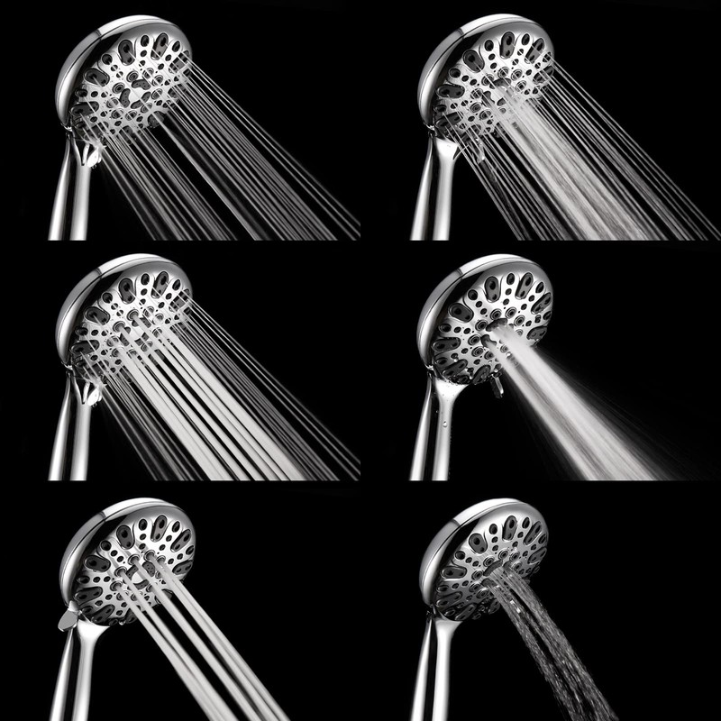 Handheld Shower Head, 6 Spray Setting High Pressure Shower Head