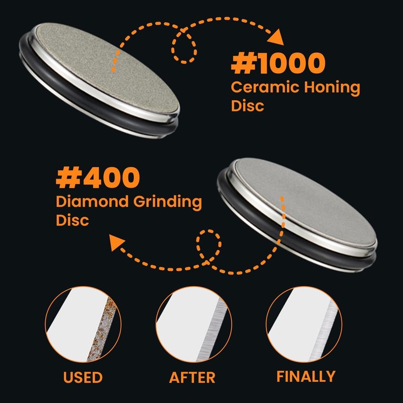 Kitchen Diamond Knife Sharpener, Rotary Blade Sharpener for Kitchen Knives,