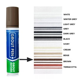 Grout Pen Brown Tile Paint Marker: Waterproof Tile Grout Colorant Pen - Wide Tip