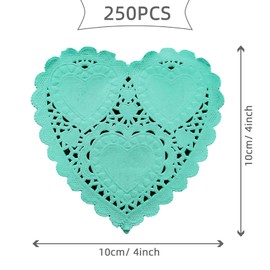 Craftask 250 tapetes de encaje de papel de corazón de San Valentín de 4 pulgadas para manualidades, día de San Valentín y decoraciones de boda (azul)